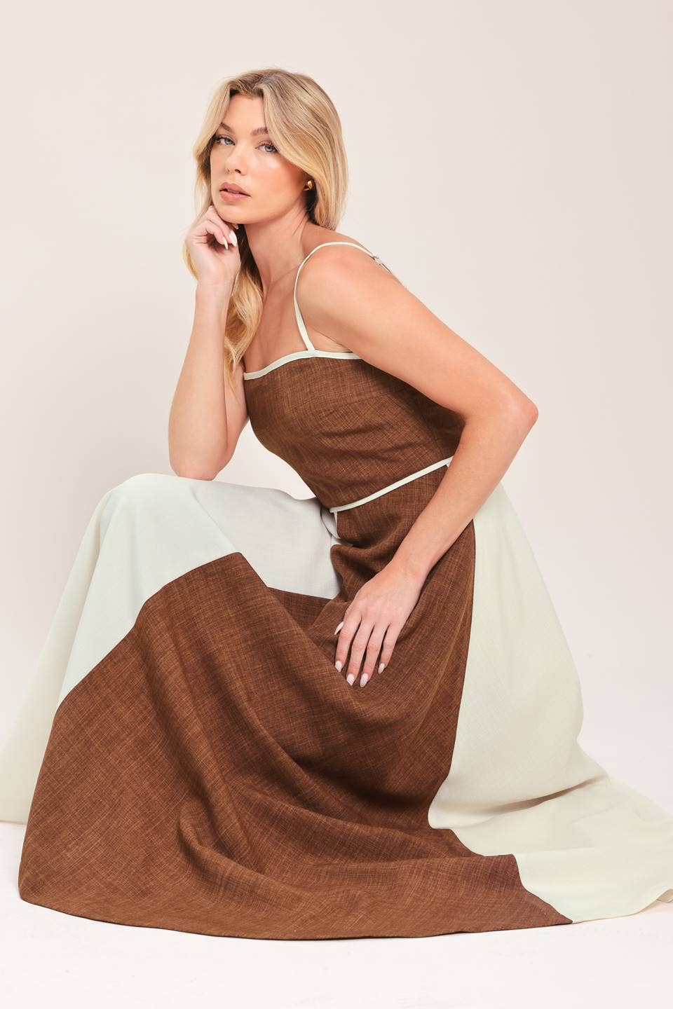 The Elara Contrast Dress
