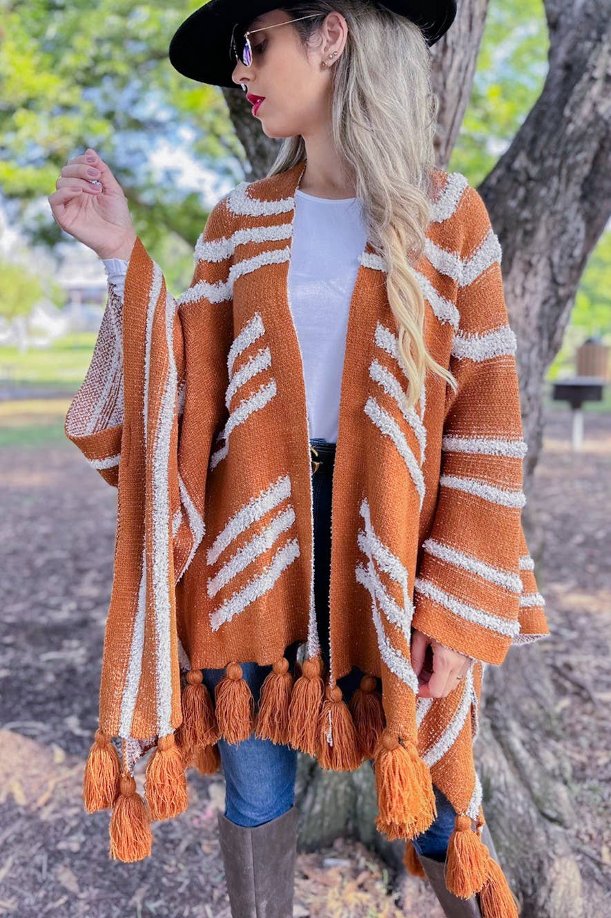 The Pumpkin Spice Fringe Cardigan