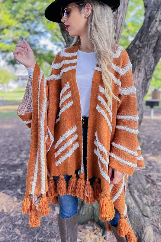 The Pumpkin Spice Fringe Cardigan